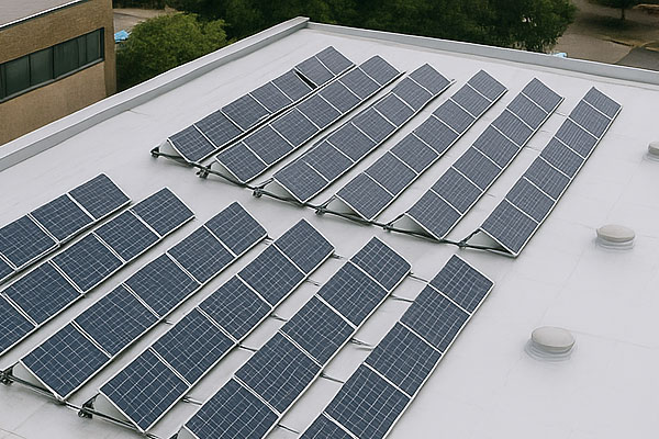 Close view of roof cleaning detail around fixings and skylight edges in Kings Cross