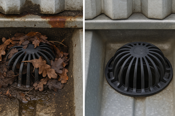 Engineer in Musselburgh unblocking a downpipe with a camera check
