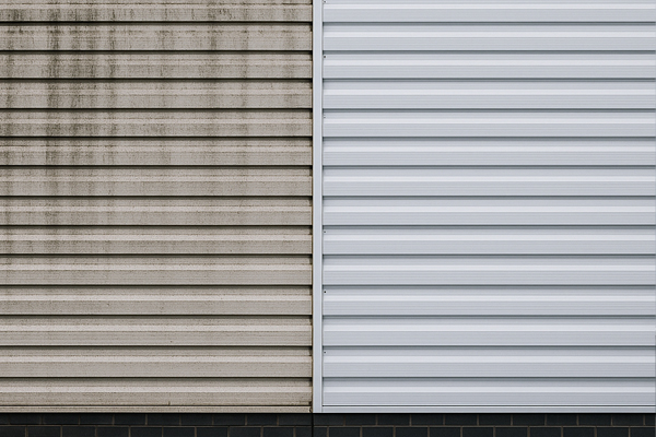 Montage of building cleaning in Duns, including cladding, roofs and car park washing