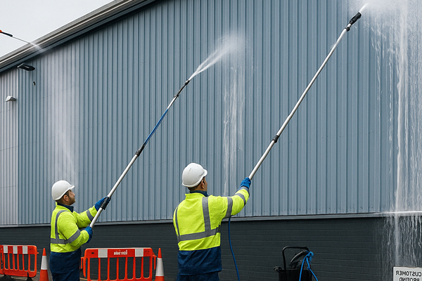 Building cleaning in Duns, cladding wash with safe low pressure methods