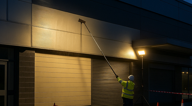 MEWP access and water-fed poles for high-level cladding and façade cleaning