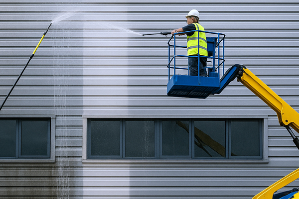 Before and after cladding cleaning results in Canonbury