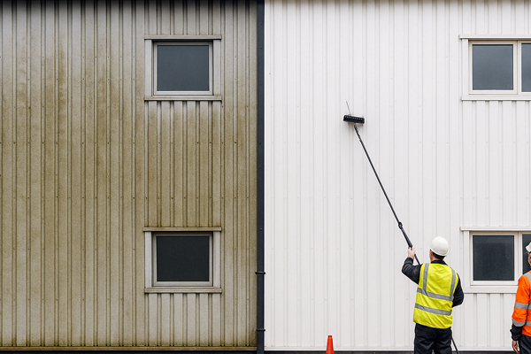 Cladding cleaning team at work in Canonbury