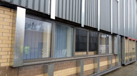 Before cladding Re-Branding Leamington Spa