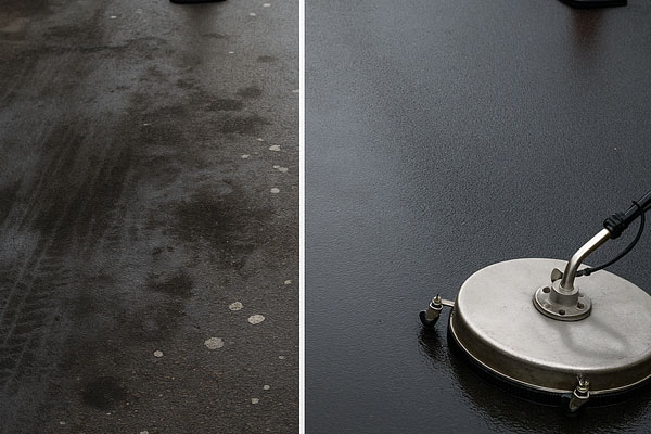 Jet washing a warehouse façade via MEWP in Oban