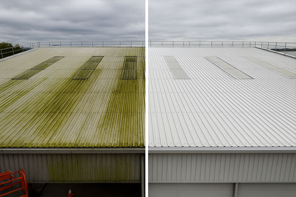 Commercial roof cleaning in Kings Cross with soft-wash, steam and MEWP access