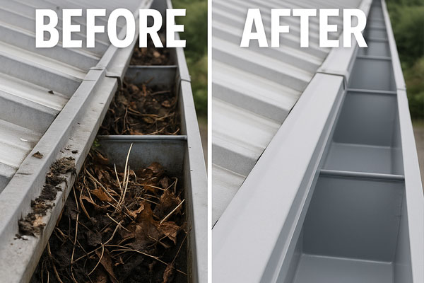 Engineer in Selsdon unblocking a downpipe with live camera verification