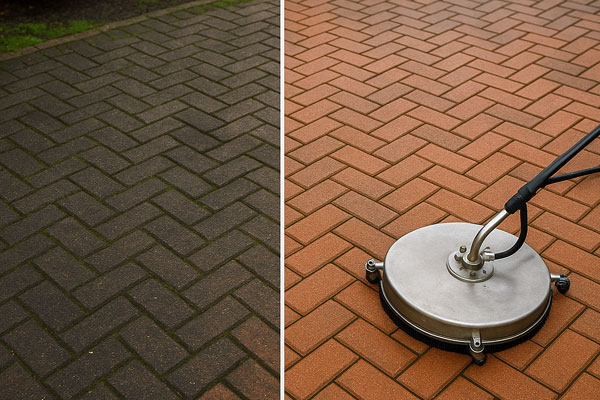 Hot-wash degreasing and pressure washing in a service yard in Oban