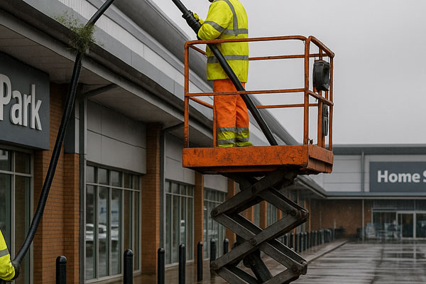 Retail Park Gutter Cleaning Broad Green
